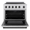 Autograph Edition 36 In. 5.2 Cu. Ft. Paramount Induction Range With 5 Element Cooktop And Electric Convection Oven In Stainless Steel With White Matte Door And Matte Black Accents