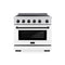Autograph Edition 36 In. 5.2 Cu. Ft. Paramount Induction Range With 5 Element Cooktop And Electric Convection Oven In Stainless Steel With White Matte Door And Matte Black Accents