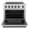 Autograph Edition 36 In. 5.2 Cu. Ft. Paramount Induction Range With 5 Element Cooktop And Electric Convection Oven In Stainless Steel With White Matte Door And Matte Black Accents