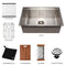 27 In. Garmisch Undermount Single Bowl Stainless Steel Kitchen Sink With Bottom Grid And Accessories