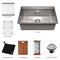 27 In. Garmisch Undermount Single Bowl Satin Stainless Steel Kitchen Sink With Bottom Grid And Accessories