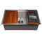 30 In. Garmisch Undermount Single Bowl Stainless Steel Kitchen Sink With Bottom Grid And Accessories
