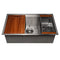 30 In. Garmisch Undermount Single Bowl Stainless Steel Kitchen Sink With Bottom Grid And Accessories