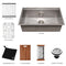 33 In. Garmisch Undermount Single Bowl Satin Stainless Steel Kitchen Sink With Bottom Grid And Accessories