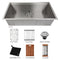 33 In. Garmisch Undermount Single Bowl Stainless Steel Kitchen Sink With Bottom Grid And Accessories