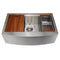 33 In. Moritz Farmhouse Apron Mount Single Bowl Stainless Steel Kitchen Sink With Bottom Grid And Accessories