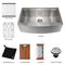 33 In. Moritz Farmhouse Apron Mount Single Bowl Stainless Steel Kitchen Sink With Bottom Grid And Accessories