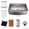 33 In. Moritz Farmhouse Apron Mount Single Bowl Satin Stainless Steel Kitchen Sink With Bottom Grid And Accessories
