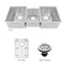 45 In. Breckenridge Undermount Triple Bowl Stainless Steel Kitchen Sink With Bottom Grid And Accessories