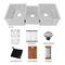 45 In. Breckenridge Undermount Triple Bowl Satin Stainless Steel Kitchen Sink With Bottom Grid
