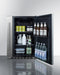 Shallow Depth 24" Wide Outdoor Built-In All-Refrigerator With Slide-Out Storage Compartment
