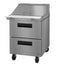 Refrigerator, Single Section Mega Top Prep Table, Stainless Drawers