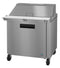 Refrigerator, Single Section Mega Top Prep Table, Stainless Door