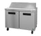 Refrigerator, Two Section Sandwich Prep Table, Stainless Doors