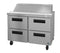 Refrigerator, Two Section Sandwich Prep Table, Stainless Drawers