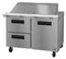 Refrigerator, Two Section Mega Top Prep Table, Drawer/Door Combo