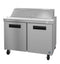 Refrigerator, Two Section Sandwich Prep Table, Stainless Doors