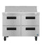 Refrigerator, Two Section Sandwich Prep Table, Stainless Drawers