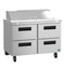Refrigerator, Two Section Sandwich Prep Table, Stainless Drawers