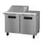 Refrigerator, Two Section Mega Top Prep Table, Stainless Doors