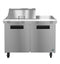 Refrigerator, Two Section Mega Top Prep Table, Stainless Doors