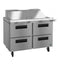 Refrigerator, Two Section Mega Top Prep Table, Stainless Drawers