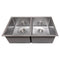 33 In. Anton Undermount Double Bowl Satin Stainless Steel Kitchen Sink With Bottom Grid
