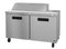 Refrigerator, Two Section Sandwich Prep Table, Stainless Doors