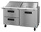 Refrigerator, Two Section Mega Top Prep Table, Drawer/Door Combo