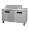 Refrigerator, Two Section Sandwich Prep Table, Stainless Doors