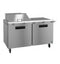 Refrigerator, Two Section Mega Top Prep Table, Stainless Doors