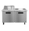 Refrigerator, Two Section Mega Top Prep Table, Stainless Doors