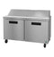 Refrigerator, Two Section Sandwich Prep Table, Stainless Doors