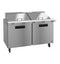 Refrigerator, Two Section Mega Top Prep Table, Stainless Doors