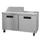 Refrigerator, Two Section Sandwich Prep Table, Stainless Doors
