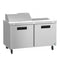 Refrigerator, Two Section Sandwich Prep Table, Stainless Doors