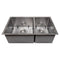33 In. Chamonix Undermount Double Bowl Satin Stainless Steel Kitchen Sink With Bottom Grid