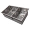 33 In. Chamonix Undermount Double Bowl Satin Stainless Steel Kitchen Sink With Bottom Grid