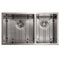 33 In. Chamonix Undermount Double Bowl Satin Stainless Steel Kitchen Sink With Bottom Grid