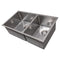 33 In. Chamonix Undermount Double Bowl Satin Stainless Steel Kitchen Sink With Bottom Grid