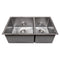 33 In. Chamonix Undermount Double Bowl Satin Stainless Steel Kitchen Sink With Bottom Grid