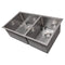33 In. Chamonix Undermount Double Bowl Satin Stainless Steel Kitchen Sink With Bottom Grid
