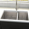 36 In. Chamonix Undermount Double Bowl Stainless Steel Kitchen Sink With Bottom Grid