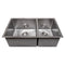 36 In. Chamonix Undermount Double Bowl Satin Stainless Steel Kitchen Sink With Bottom Grid