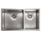 36 In. Chamonix Undermount Double Bowl Satin Stainless Steel Kitchen Sink With Bottom Grid
