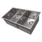 36 In. Chamonix Undermount Double Bowl Satin Stainless Steel Kitchen Sink With Bottom Grid