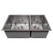 36 In. Chamonix Undermount Double Bowl Satin Stainless Steel Kitchen Sink With Bottom Grid