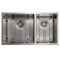 36 In. Chamonix Undermount Double Bowl Satin Stainless Steel Kitchen Sink With Bottom Grid
