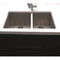 36 In. Chamonix Undermount Double Bowl Satin Stainless Steel Kitchen Sink With Bottom Grid
