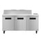 Refrigerator, Three Section Sandwich Prep Table, Stainless Doors